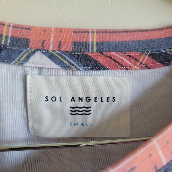 Sol Angeles, Plaid Hacci Pullover Top, Red/Blue/White, Size Small, NWOT - Picture 3 of 3